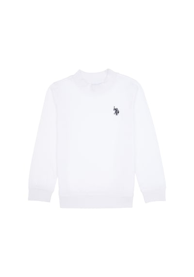 U.S. Polo Assn. Erkek Çocuk Beyaz Basic Bisiklet Yaka Sweatshirt 50314971-VR013