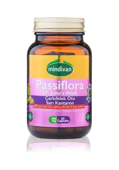 Mindivan Passiflora Çarkıfelek Otu Sarı Kantaron 500 Mg 60 Kapsül
