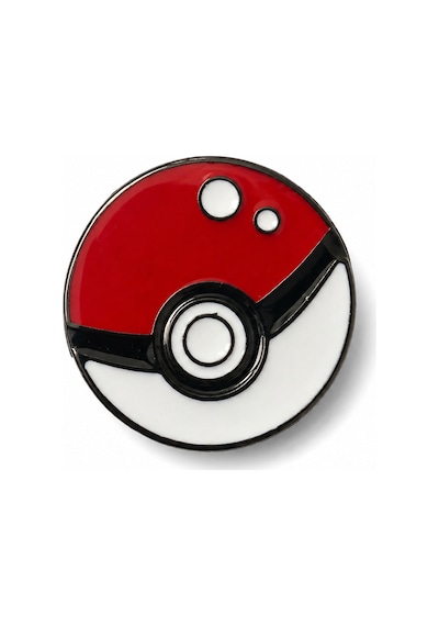 Poké Topu Tasarımlı Kırmızı Beyaz Koleksiyon Rozeti Anime Severlere Hediye Gri