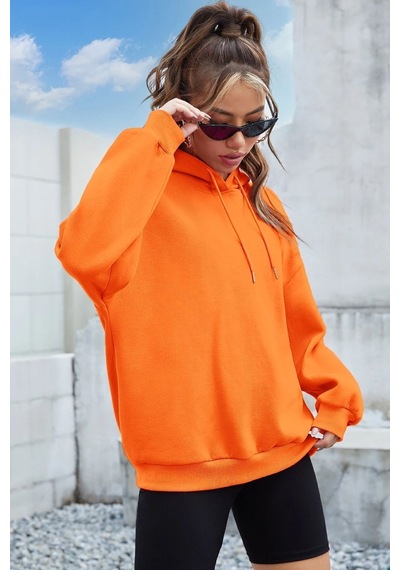 Uyguntarz Sırt It's Okay Not To Be Perfect Baskılı Sweatshirt Turuncu