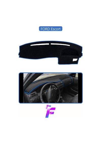 Ford Escort Uyumlu Torpido,panel Örtüsü Hızlı Ve Kolay Montaj Kaymaz Tasarım Tam Uyum F5 Mavi