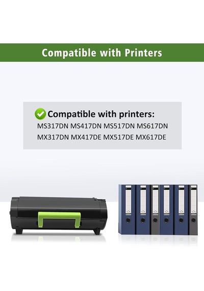 51b2000 Uyumlu Toner Kartuşu Ms317 Ms417 Ms517 Ms617 Mx517 Siyah Lexmark Lazer Yazıcı İçin 2500 Sayfa Standart Kapas