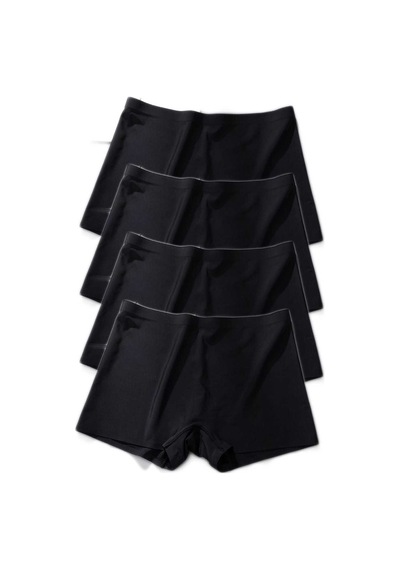 Kadın 4 Adet Dikişsiz Görünmez İz Yapmaz Mini Şort Boxer Siyah Çok Renkli