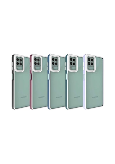 Zore Galaxy Uyumlu M22 Kılıf Msra Mima Kapak - Mürdüm Mürdüm