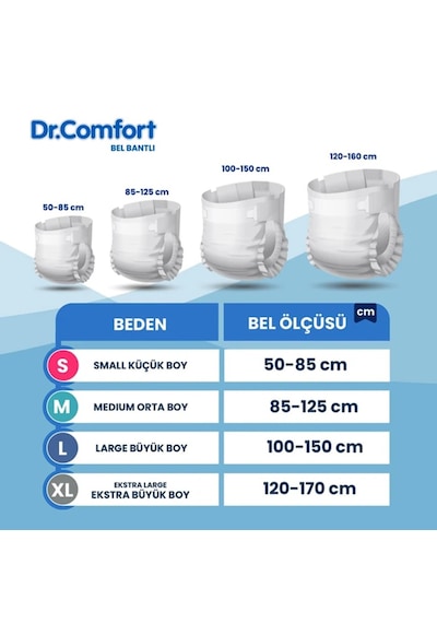 Dr. Comfort Belbantlı Medium Orta Boy Hasta Bezi 120 Adet 4x30 Paket M