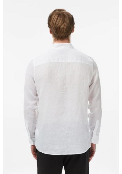 Nautica Erkek Beyaz Regular Fit Keten Gömlek-14495