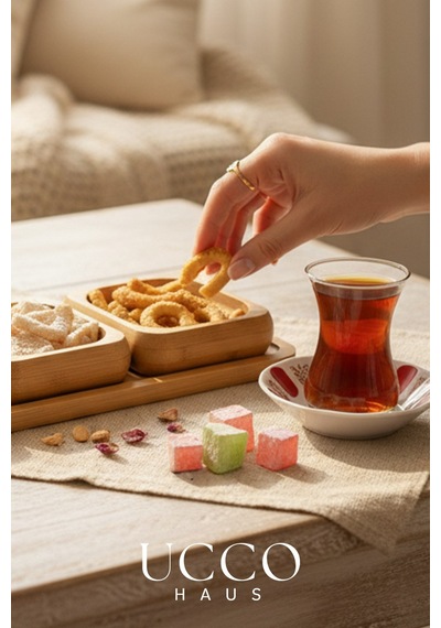 Bambu 3'lü Kahvaltılık & Sunumluk & Çerezlik Reçellik & Çikolatalık & Bal Kase Seti