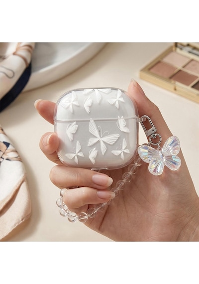 Caseonn Huawei Freebuds Se 2 Kılıf Figürlü 3d Kelebek Şeffaf