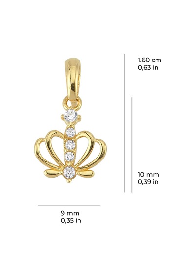 Goldkupe 14 Ayar Taç Taşlı Altın Kolye Ucu 0,56 Gr-3262