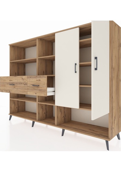 Hyperion Dolap 10 Raflı 2 Çekmeceli 2 Kapaklı 220x44x163 Çam-ayta Çam-aytaşı/çam Hyperion Dolap 10 Raflı 2 Çekmeceli 2 Kapaklı 220x44x163 Çam-ayta Çam-aytaşı/çam