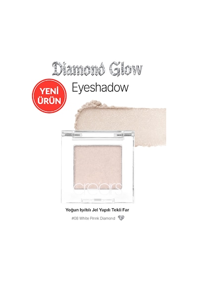 Yoğun Işıltılı Jel Yapılı Tekli Far Cre'ars Diamond Glow Eyeshadow 08 White Pink Diamond 96947705