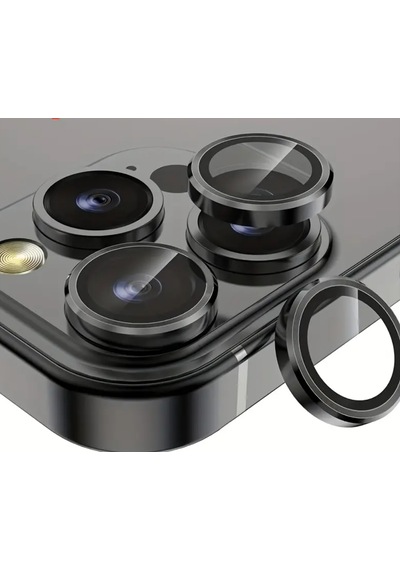 Iphone 17 Pro - Pro Max Uyumlu Kamera Lens Koruyucu Siyah