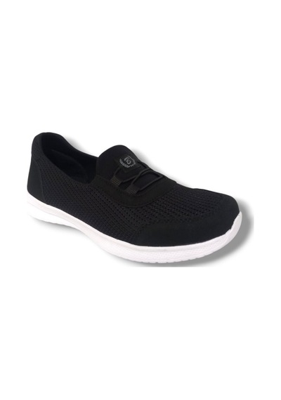Black Sea 575-25 Anorak Slip On Anatomik Kadın Sneaker Siyah Beyaz Siyah