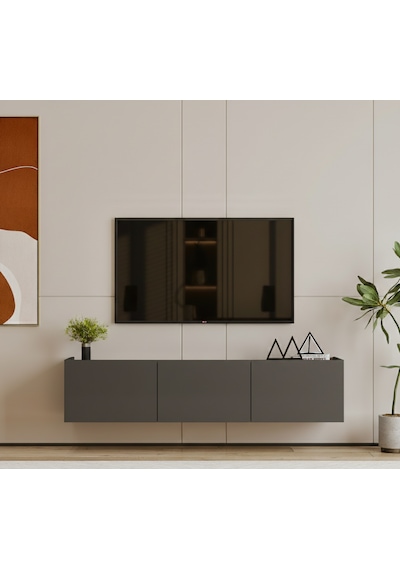 Hitit Tv Ünitesi 160 Cm 100% Mdf Gri