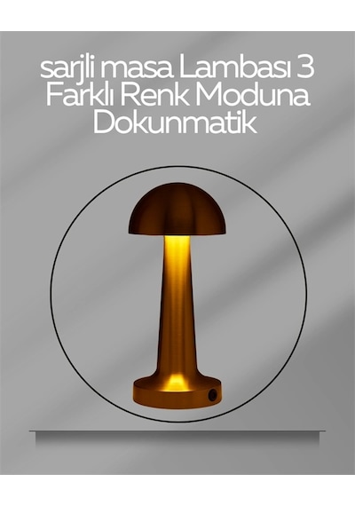 Usb Şarjlı Dokunmatik Led Masa Lambası - 3 Renk Modu & Dimmer Diğer