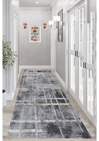Eliana Home Dijital Baskı Yıkanabilir Kaymaz Taban Salon Halısı Ve Yolluk Rvg0980-fnl230 Gri