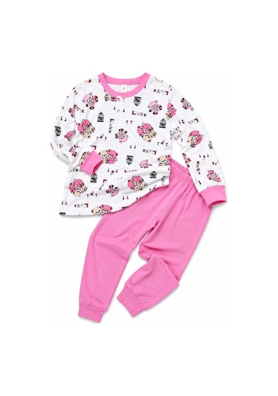 Novalisse Kız Çocuk Premium Penye Koala Desenli Uzun Kollu Pijama Takımı 2-11 Yaş - Pembe Çoklu Renk
