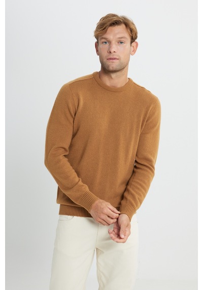 AC&Co / Altınyıldız Classics Erkek Camel Yünlü Dikişsiz Sıcak Tutan Standart Fit Normal Kesim Bisiklet Yaka Armürlü Triko Kazak CAMEL AC&Co / Altınyıldız Classics Erkek Camel Yünlü Dikişsiz Sıcak Tutan Standart Fit Normal Kesim Bisiklet Yaka Armürlü Triko Kazak CAMEL