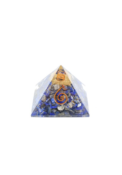 Hakiki Doğal Lapis Lazuli Taşlı Orgonit Piramit