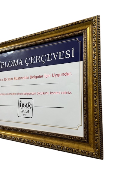 Diploma Çerçevesi Gold Renk - Hakiki Camlı Ürün - 25x35,2 Boyut