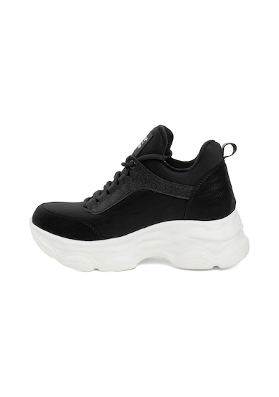 Guja 24k302 Kadın Yüksektaban Sneaker Yürüyüş Ayakkabıs-bej Siyah