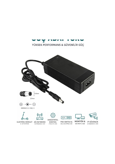 48 Volt 2 Amper Adaptör 48 V 2 A 5.5 Mm 2.5 Mm Adaptör 93500411