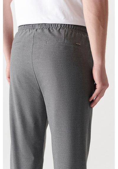 Avva Erkek Gri Basic Beli Lastikli Duble Paça Jogger Pantolon E003000 Gri