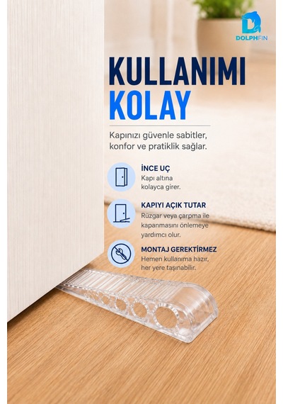 Şeffaf Kapı Altı Stoperi Kama Tipi Kapı Sabitleyici