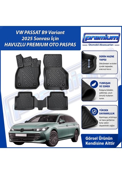 Vw Passat B9 Paspas Araca Özel Variant Stw 2025 Sonrası Derin Havuzlu Premium Oto Paspas