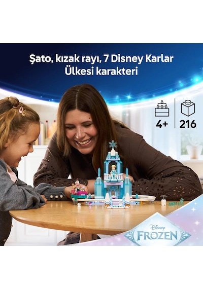 LEGO® ǀ  Disney Princess Karlar Ülkesi Elsa'nın Şatosu ve Kızak Macerası 43281 – 4 Yaş ve Üzeri Çocuklar için Yapım Seti  (216 P)