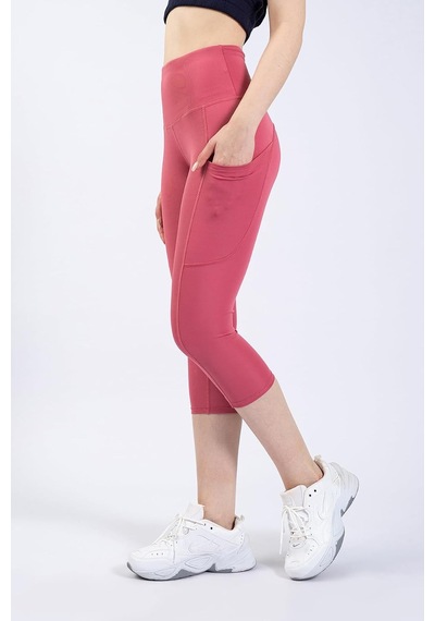 Snc Kadın Yüksek Bel Kapri Yoga Tayt, Polyester Spandeks, Toparlayıcı Özellikli, Cepli, Siyah, Spor Ve Günlük Kul Altın