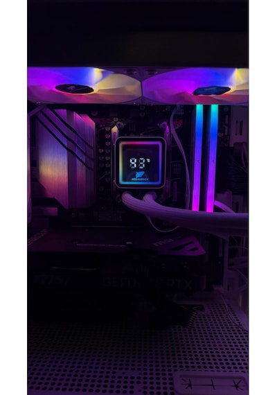 Tr240 Argb Sıvı Soğutucu Dijital Derece Göstergeli İşlemci Soğutucu Fan Beyaz Renk 240 MM