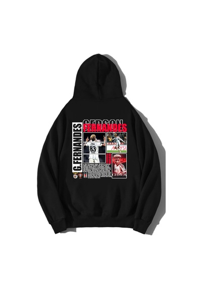Brz Collection Unisex Oversize Gedson Fernandes Hoodie Siyah