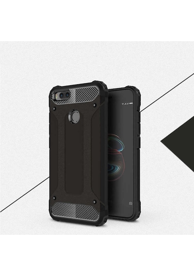 Kilifone - Xiaomi Mi 5x / Mi A1 Uyumlu - Kılıf Çift Katman Koruyucu Crash Military Tank Kılıf - Gri Gri