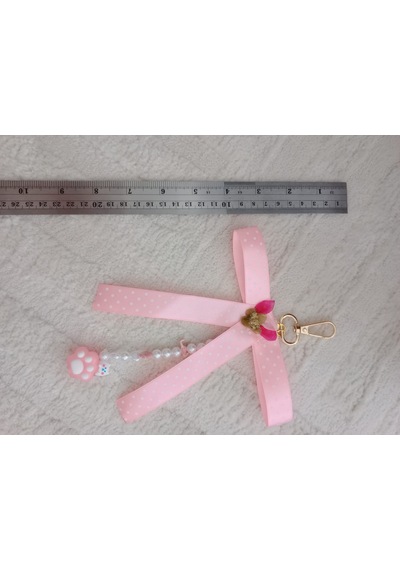Wisheratelier Pati Temalı Çanta Charmı Beyaz - Pembe