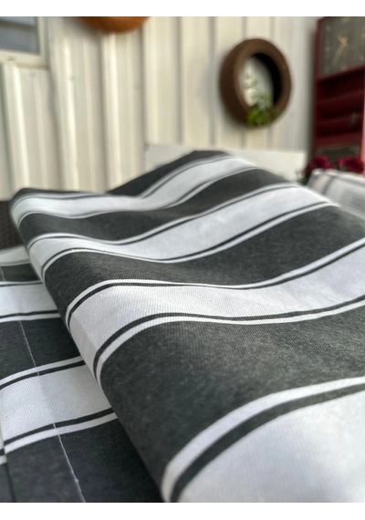 Nivemeshome Branda Siyah - Beyaz Balkon Perdesi