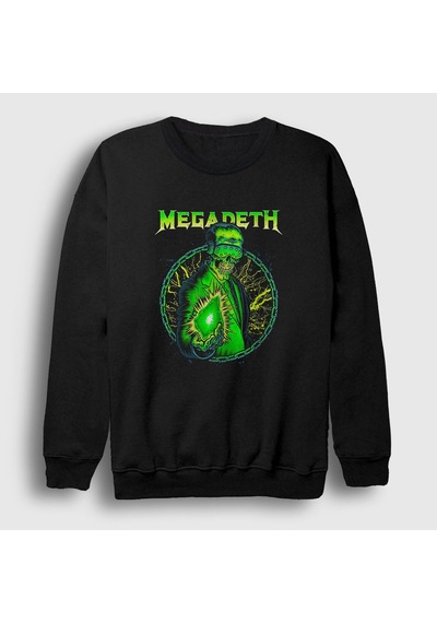 Presmono Unisex Shine Megadeth Sweatshirt Siyah