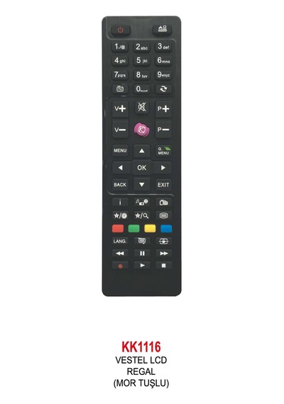 Vestel Uyumlu Lcd- Mor Tuşlu Kumanda