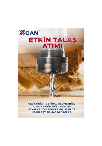 6 Mm Çift Ağızlı Spiral Karbür Freze Ucu 6x12x45 Mm Cnc Ve El Frezesi İçin