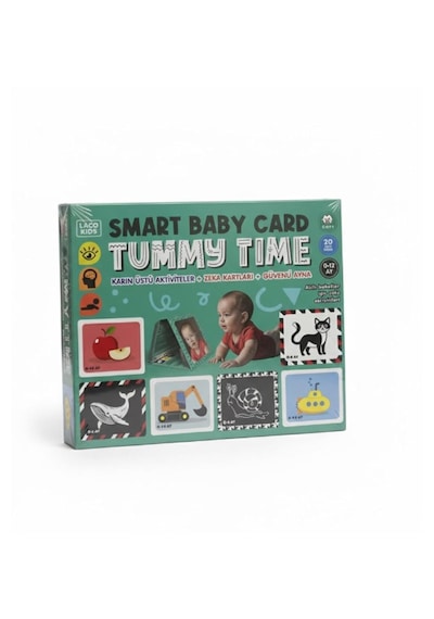 Laco Kids Tummy Time Smart Baby Card Karın Üstü Aktivite Zeka Kartları + Güvenli Ayna 0-12 Ay