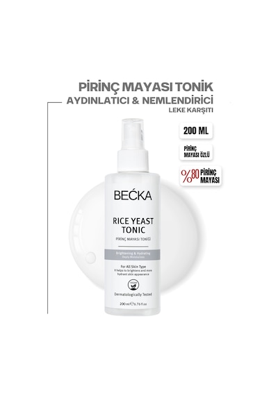 Becka Pirinç Mayası Tonik Aydınlatıcı Beyazlatıcı Leke Karşıtı Nemlendirici Bakım Etkili 200 Ml