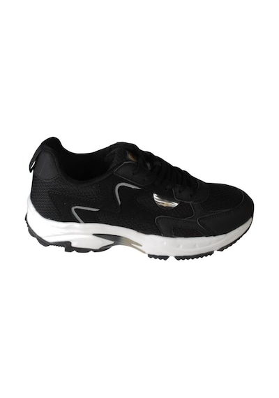 Jump Kadın Siyah Kalın Taban Fileli Memory İç Taban Sneaker Spor Ayakkabı Siyah
