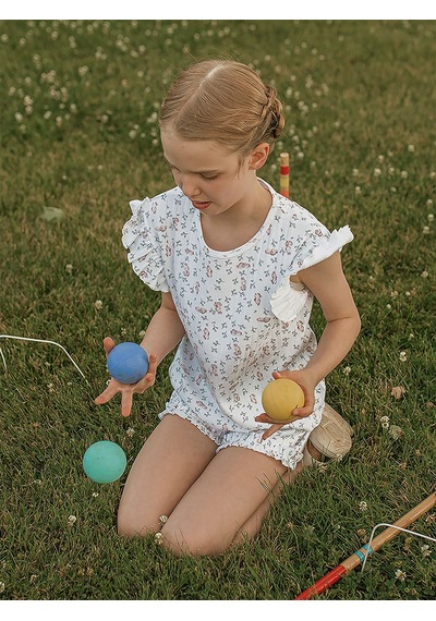 Denokids Organik Beyaz Sevimli Tavşan Kız Pijama Takımı