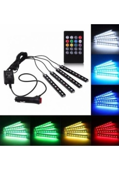 Uzaktan Kumandalı Sese Duyarlı Araç İçi Ayak Altı Silikon Neon Le