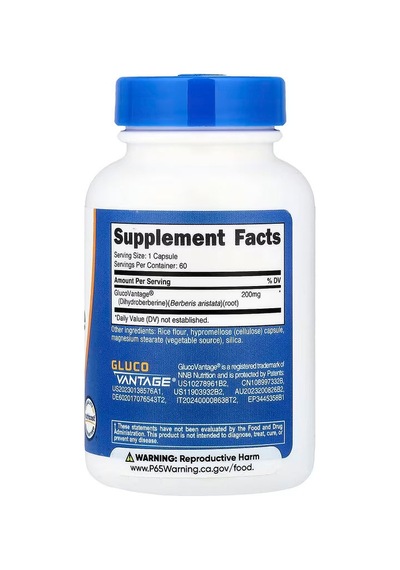 Nutricost, Dihydroberberine Glucovantage Berberis 200 Mg 60 Caps