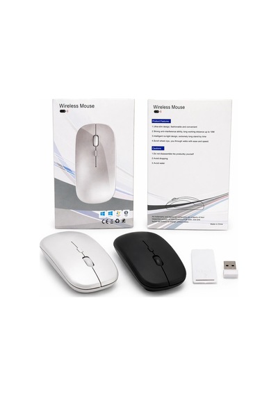 Erdo Ticaret Kablosuz Sessiz Mouse Slim Tasarım Usb Alıcılı Beyaz Erdotıca Standart