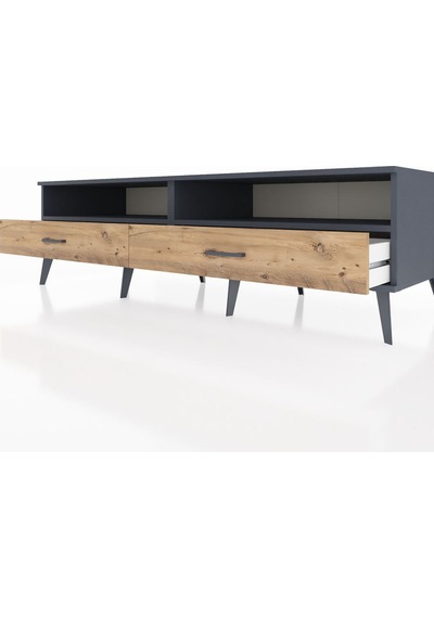 Kronos Tv Ünitesi 2 Raflı 2 Çekmeceli 176x59x51 Antrasit-antrasit/çam Antrasıt/atlas Çam Kronos Tv Ünitesi 2 Raflı 2 Çekmeceli 176x59x51 Antrasit-antrasit/çam Antrasıt/atlas Çam