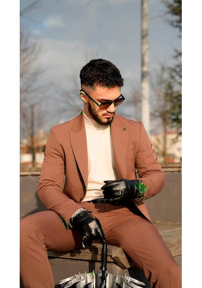 Dupont Classics Dupont Slim Fit Sivri Yaka 6 Drop Çift Yırtmaç Torba Cep Puntolu 2'li Takım Elbise Kahve-antik Dupont Classics Dupont Slim Fit Sivri Yaka 6 Drop Çift Yırtmaç Torba Cep Puntolu 2'li Takım Elbise Kahve-antik