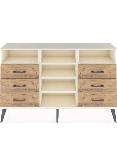 Arges Konsol 5 Raflı 6 Çekmeceli 132x30x83 Aytaşı-aytaşı/çam Aytaşı/çam