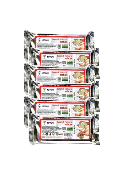 Seramik Hamuru Doğal Kil 500 Gr Beyaz Kil Hamuru 6 Paket Seramik Kili Beyaz Renk Modelleme Çamuru Beyaz